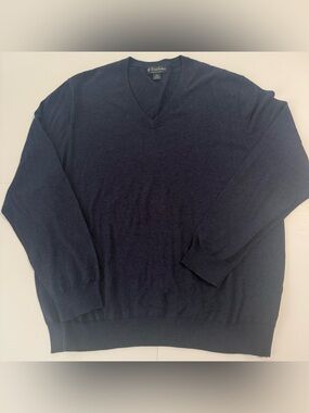 Brooks Brothers Men's‎ Supima Cotton V Neck Sweater Size XXL Navy